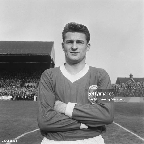 British footballer Roger Hunt , Liverpool forward, ahead of the English League Division Two match between Leyton Orient and Liverpool at Brisbane...