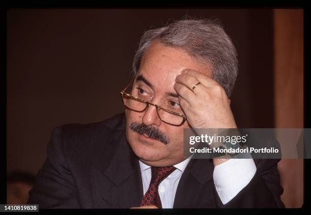 Portrait of Italian magistrate Giovanni Falcone. Rome , 1990s