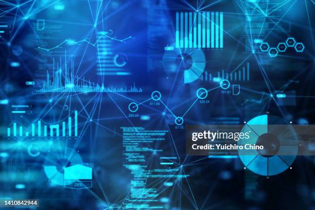 data and network connection - big data fotografías e imágenes de stock