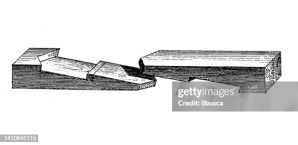 Antique illustration: constructions and architecture: Timber frames and joints Antique illustration: constructions and architecture: Timber frames and joints