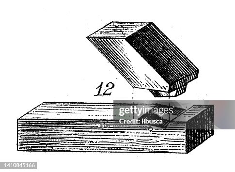 Antique illustration: constructions and architecture: Timber frames and joints Antique illustration: constructions and architecture: Timber frames and joints