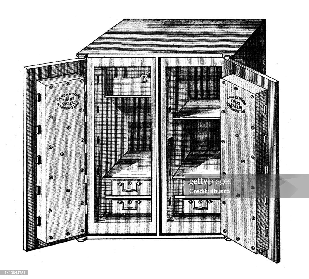 Antique illustration: constructions and architecture: Safe