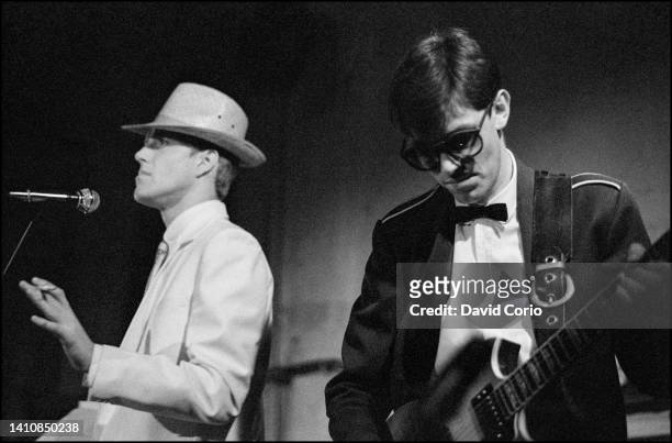 Richard Jobson and Bill Nelson of Be Bop Deluxe performing in Brussels, Belgium on 8 January 1982.