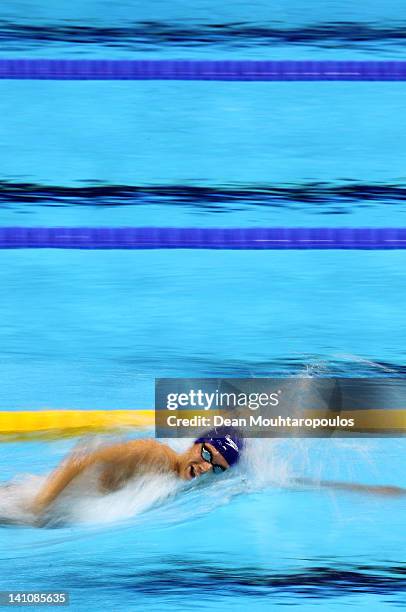 Daniel Fogg of Loughborough University competes in the Men's 1500m Freestyle Final during day eight of the British Gas Swimming Championships at The...