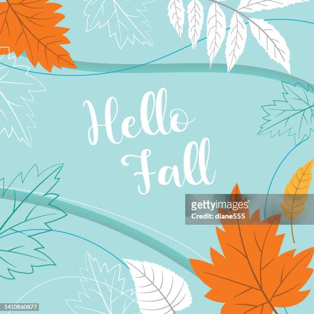 autumn leaves background with copy space - september background stock illustrations