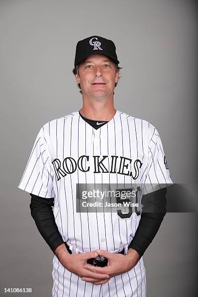 Jamie Moyer of the Colorado Rockies poses during photo day on Tuesday, February 28, 2012 at Salt River Fields at Talking Stick in Scottsdale, Arizona.