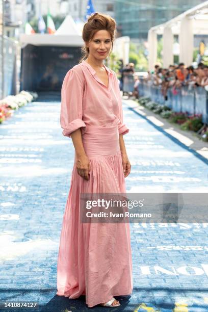 Valentina Cervi attends the blue carpet at the Giffoni Film Festival 2022 on July 25, 2022 in Giffoni Valle Piana, Italy.