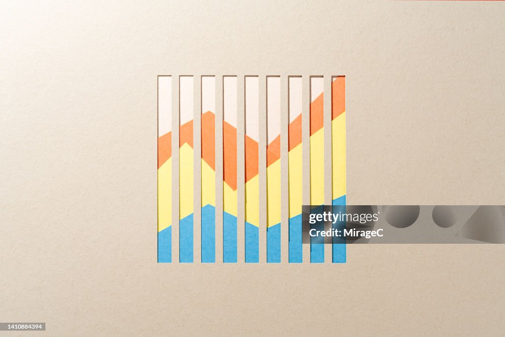 Layered Pattern Graph Layered Line Chart With Grid Paper Craft Stock-Foto - Getty Images