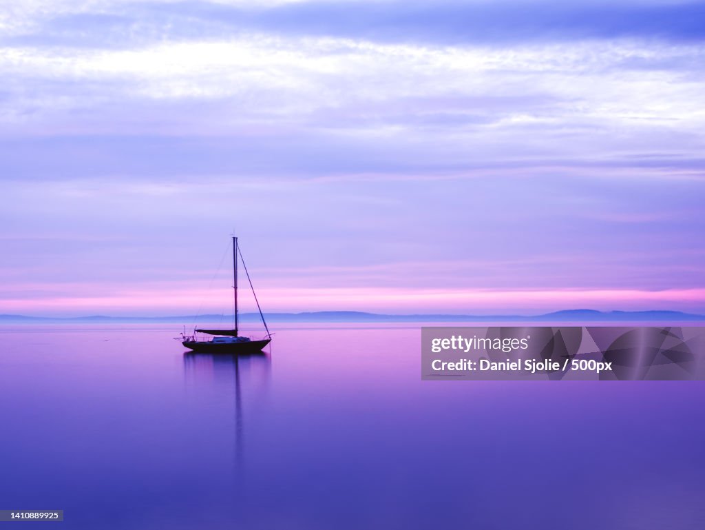 Scenic view of sea against sky during sunset,Havre De Grace,Maryland,United States,USA