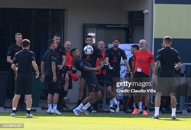 Junior Walter Messias of AC Milan in action during a training session on July 25, 2022 in Villach, Austria.