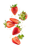 Fresh Strawberries in Air