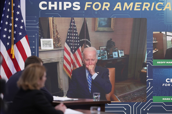 Biden Holds Virtual Meeting With Business And Labor Leaders On Chips Act