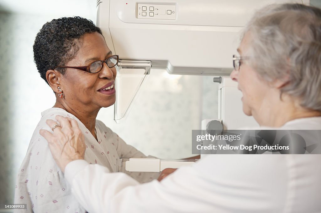 Mature Woman having Mammogram