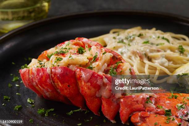hummer thermidor - lobster stock-fotos und bilder