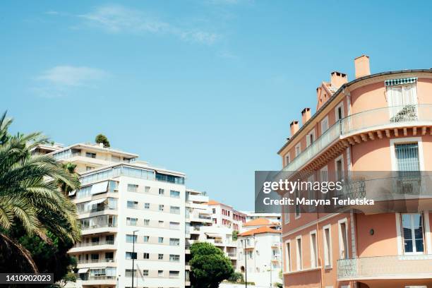 part of the houses against the sky in the resort town. architecture. travels. - cannes city stock pictures, royalty-free photos & images