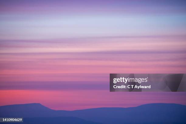 abstract sunset layers brecon beacons mountains - landscape purple stock pictures, royalty-free photos & images