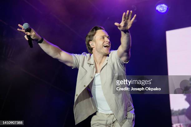 Olly Murs performs at The Flackstock Festival at Englefield House on July 25, 2022 in Reading, England.