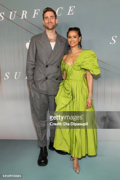 Oliver Jackson-Cohen and Gugu Mbatha-Raw attend Apple TV+'s "Surface" premiere at The Morgan Library on July 25, 2022 in New York City.
