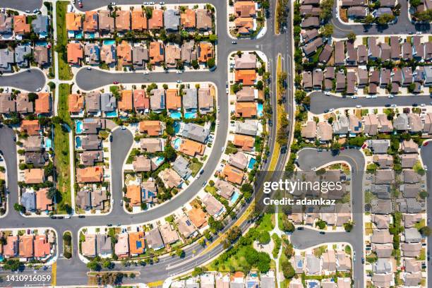 aerial real estate in south orange county california - orange county california stockfoto's en -beelden