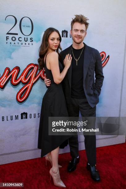 Claudia Sulewski and Finneas O'Connell attend the Los Angeles Premiere of "Vengeance" at Ace Hotel on July 25, 2022 in Los Angeles, California.
