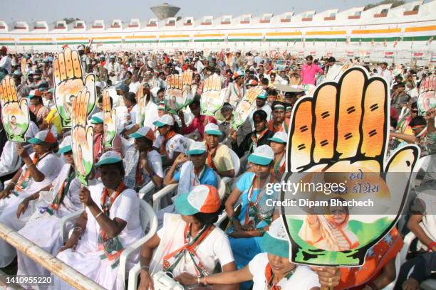 Sonia Gandhi at Election Rally in Ahmedabad Gujarat India on 13th December 2007.