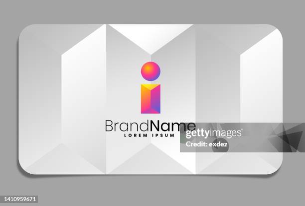 letter i logo on business card - i letter logo stock illustrations