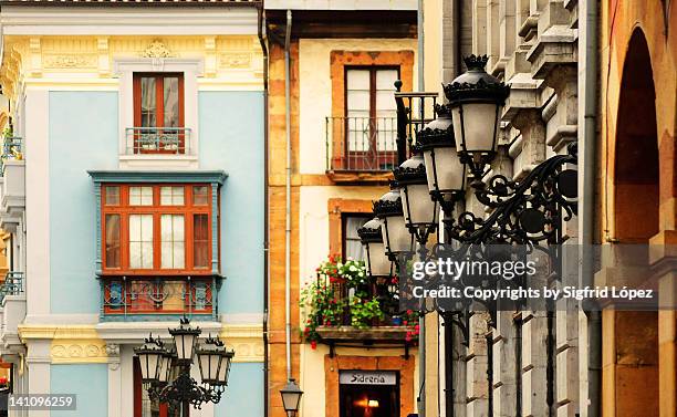 lamps in oviedo's downtown - oviedo stock pictures, royalty-free photos & images