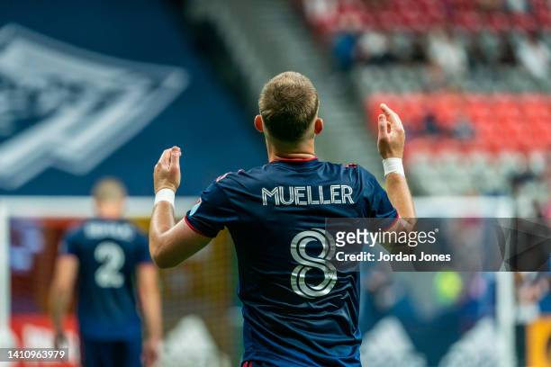 Chris Mueller of the Chicago Fire FC looks up at the big screen after missing a shot during the game between Vancouver Whitecaps and the Chicago Fire...