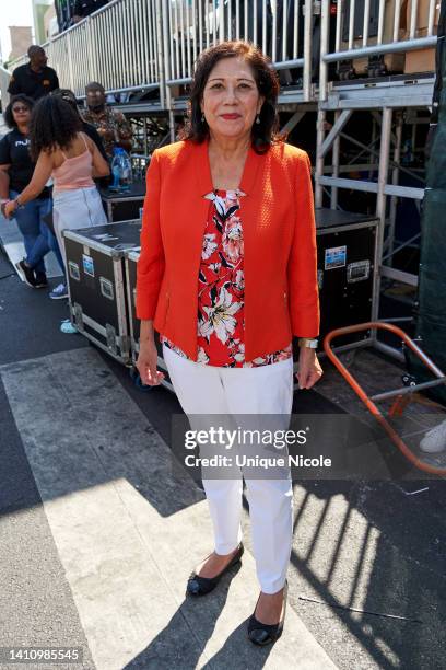 Los Angeles Supervisor Hilda Solis attends The Skid Row Revitalization Project Street Festival on July 25, 2022 in Los Angeles, California.