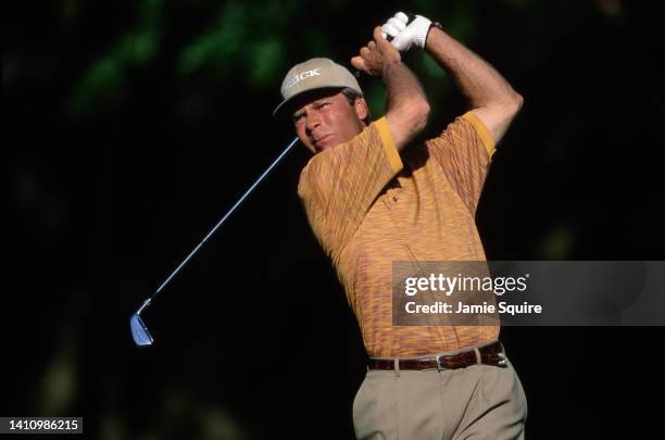 Ben Crenshaw from the United States plays an iron shot off the fairway during the PGA Doral-Ryder Open golf tournament on 6th March 1998 at the Doral...