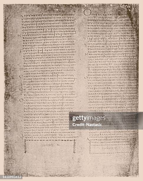 griechische bibelhandschrift aus dem 5. jahrhundert, der sogenannte codex alexandrinus - hebräisches schriftzeichen stock-grafiken, -clipart, -cartoons und -symbole
