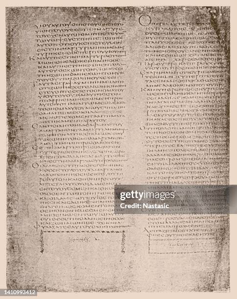 greek bible manuscript from the 5th century, the so-called codex alexandrinus - hebrew manuscript stock illustrations