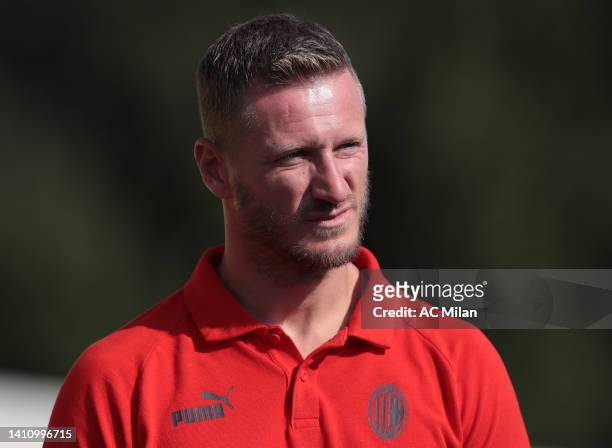 Milan head coach Ignazio Abate looks on prior to the pre-season friendly match between AC Milan U19 and Torres on July 26, 2022 in Novara, Italy.