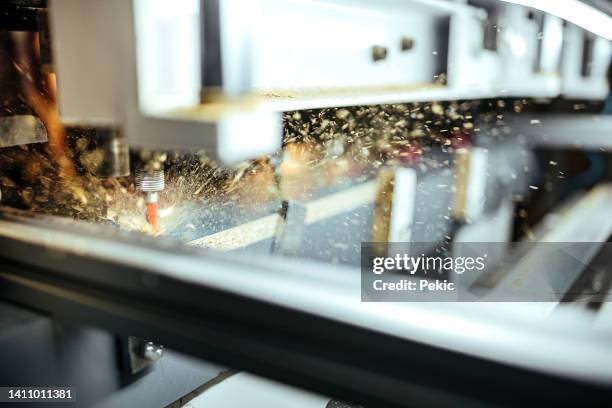 close up shot of carpentry drilling machine - milling machine stock pictures, royalty-free photos & images