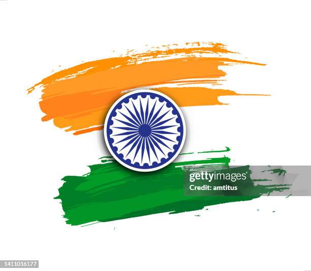ilustraciones, imágenes clip art, dibujos animados e iconos de stock de bandera india resumen - color wheel watercolor