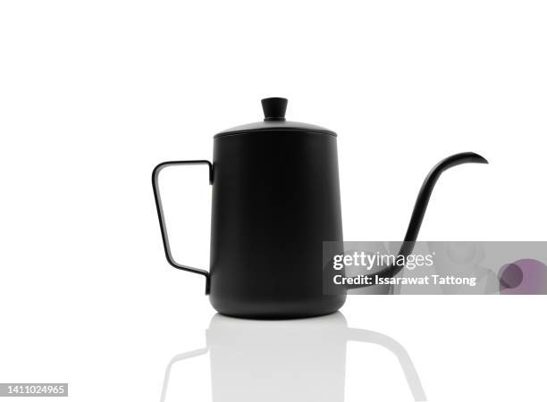 coffee drip kettle isolated on white background - kettle stockfoto's en -beelden