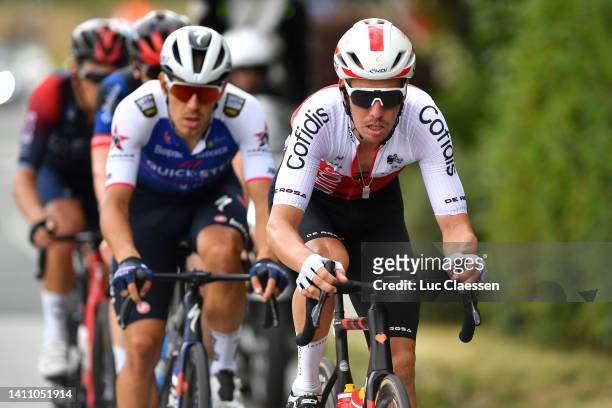 Kenneth Vanbilsen of Belgium and Team Cofidis competes in the breakaway during the 43rd Ethias - Tour de Wallonie 2022 - Stage 4 a 200,8km stage from...