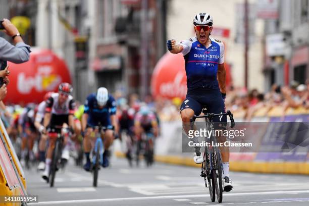 Davide Ballerini of Italy and Team Quick-Step - Alpha Vinyl celebrates winning during the 43rd Ethias - Tour de Wallonie 2022 - Stage 4 a 200,8km...
