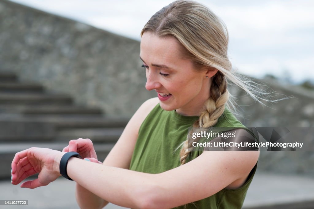 Checking my Fitness Tracker