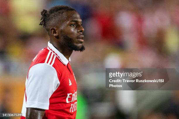 Nuno Tavares of Arsenal during a game between Arsenal FC and Chelsea FC at Camping World on July 23, 2022 in Orlando, Florida.