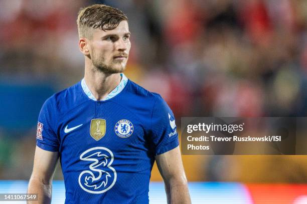 Timo Werner of Chelsea during a game between Arsenal FC and Chelsea FC at Camping World on July 23, 2022 in Orlando, Florida.