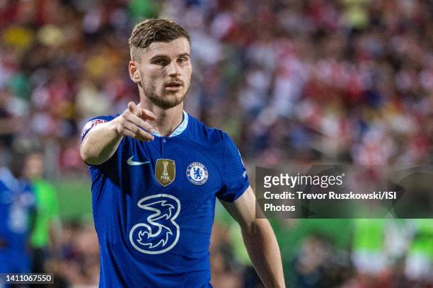 Timo Werner of Chelsea during a game between Arsenal FC and Chelsea FC at Camping World on July 23, 2022 in Orlando, Florida.