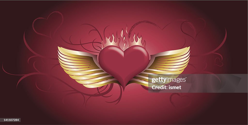 Winged burning heart