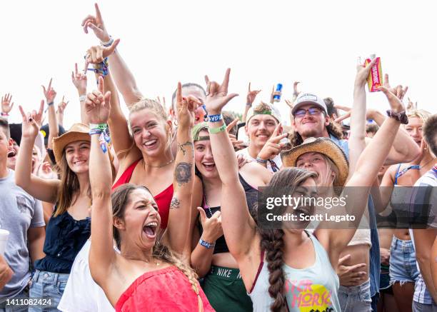 General view of the audience on Day 3 of the 2022 Faster Horses Festival at Michigan International Speedway on July 24, 2022 in Brooklyn, Michigan.