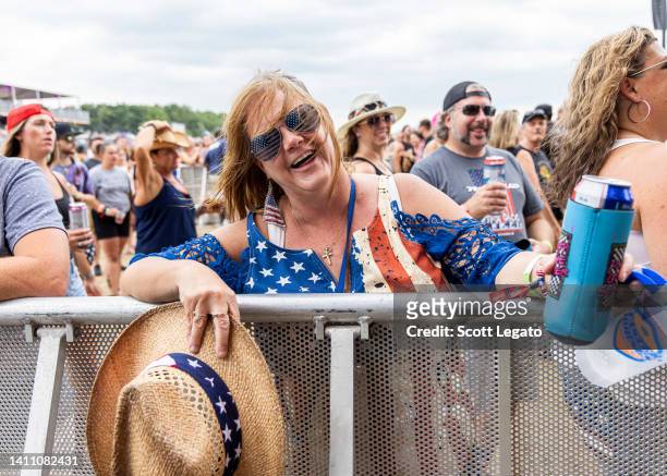 General view of the audience on Day 3 of the 2022 Faster Horses Festival at Michigan International Speedway on July 24, 2022 in Brooklyn, Michigan.