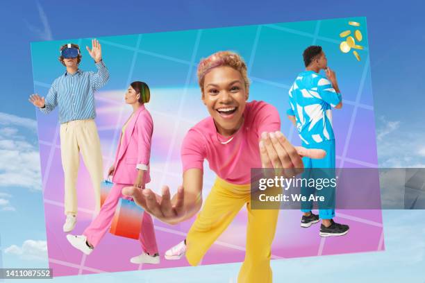 welcome to the metaverse - composite-technik stock-fotos und bilder