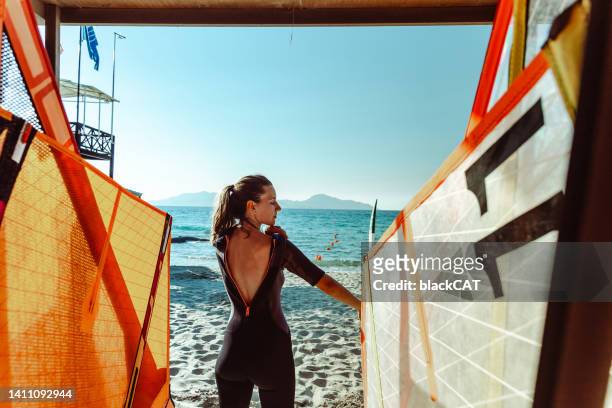 time for a surf - wind surfing stock pictures, royalty-free photos & images