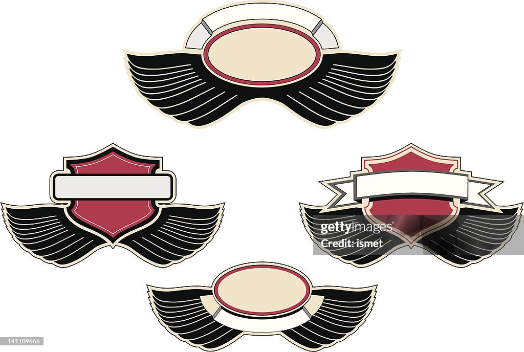 Winged badges colored