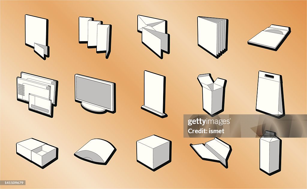 Media icons on orange gradient