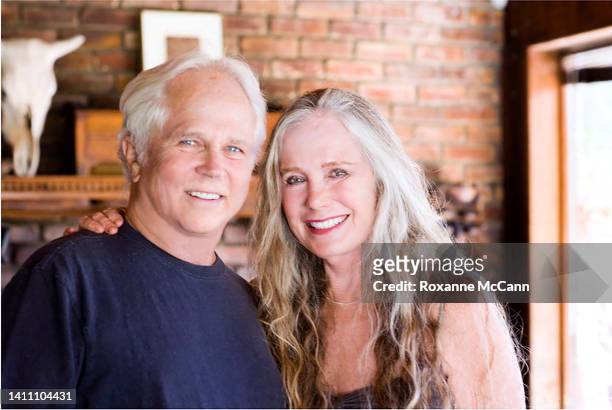 Actor and artist Tony Dow with wife Lauren Shulkind at home in Topanga, California on June 29, 2014 in Topanga, California.